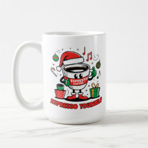 Feierlicher Kaffee-Cup mit fröhlicher Urlaubsplanu Kaffeetasse
