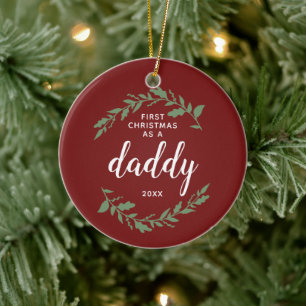 Feierlicher Kranz Personalisiert 1. Weihnachten al Keramik Ornament