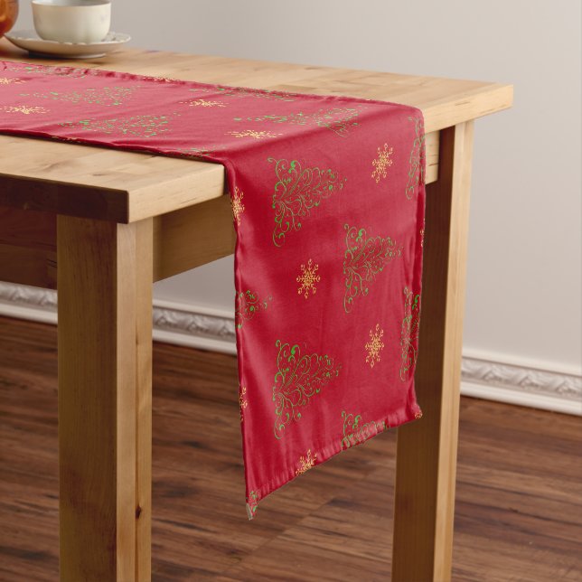 Feierlicher Red Christmas Table Runner Kurzer Tischläufer (Beispiel)