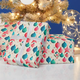 Feierlicher Retro Weihnachtsfeiertag Geschenkpapier