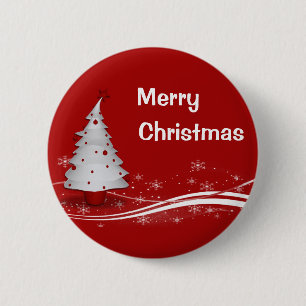 Feierlicher Roter Hintergrund und weißer Weihnacht Button