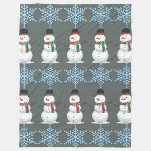 Feierlicher Schneemann Fleecedecke