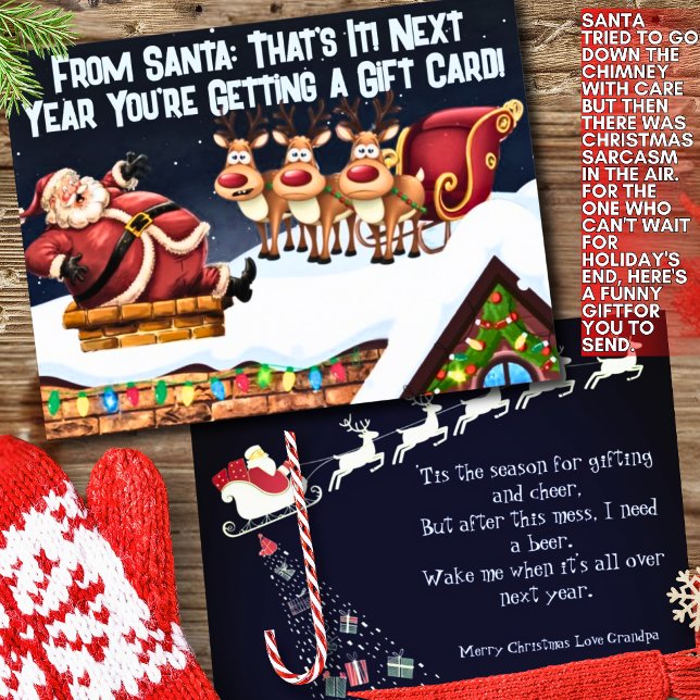 Feierlicher Spaß Funny Sarcastic Weihnachtskarte Einladungspostkarte (Von Creator hochgeladen)