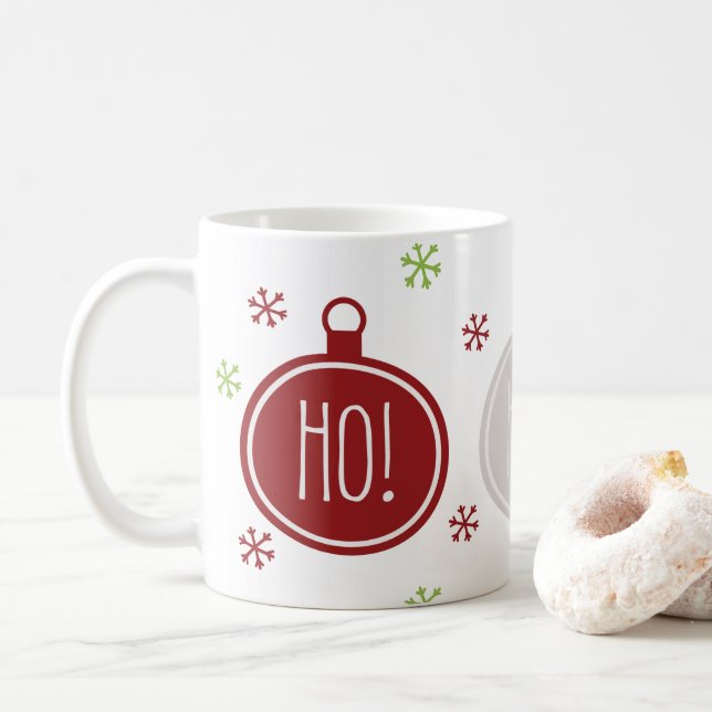 Feierlicher Spaß! Ho! Ho! Christmas Kaffeetasse (Mit Donut)