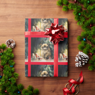 Feierlicher Spaß - Katze mit Weihnachtsbaum Geschenkpapier