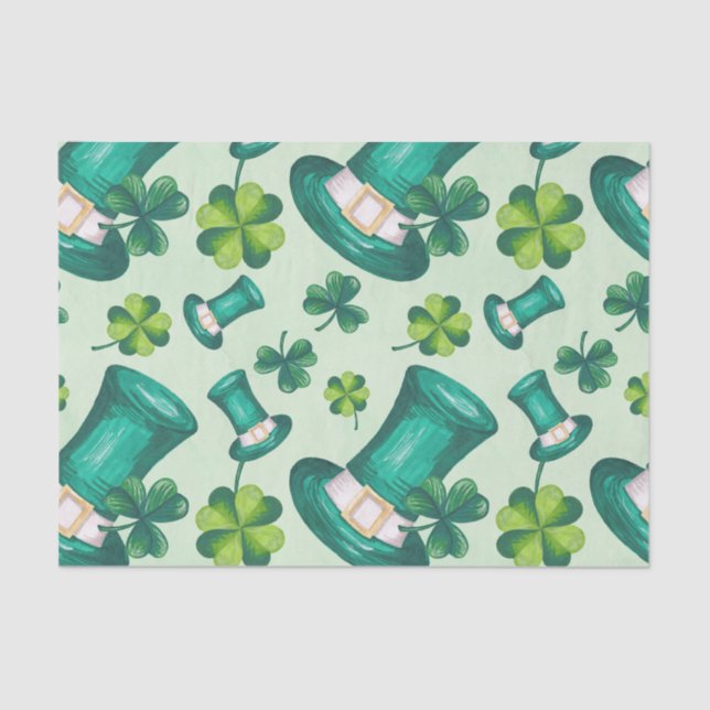 Feierlicher St. Patricks Day Green Seidenpapier (Vorderseite)