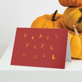 Feierlicher Typ Roter glücklicher Fall Y'all gekla Karte