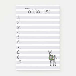 Feierlicher Urlaub Zebra Illustration, Urlaub Zebr Post-it Klebezettel