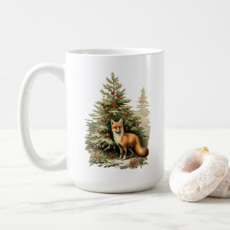 Feierlicher Whimsy: Weihnachtsbaum & Fox Kaffeetasse