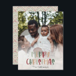 Feierliches bunter Weihnachten Vollvertikales Foto<br><div class="desc">Diese farbenfrohe Weihnachts-Weihnachtskarte ist perfekt für Ihre lustige, kreative und fröhliche Weihnachtsfeier. Es ist ein einzigartiger, spielerischer, moderner Schriftart in Rot, Bräune, Hellgrün und Dunkelgrün, die für ein fröhliches, saisonales Ambiente sorgen. Wenn Sie Ihren Lieben den dunklen Winter mit niedlichem Feiertagsjubeln näher bringen wollen, haben Sie genau das Richtige gefunden!...</div>