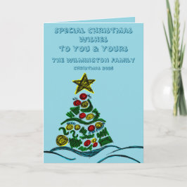 Feierliches Crafty Tree Familienfest Weihnachtsabk Karte