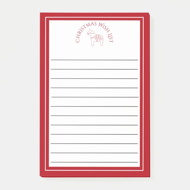Feierliches Erbe Rotes Dala Pferd Urlaub Post-it Klebezettel (Vorderseite)
