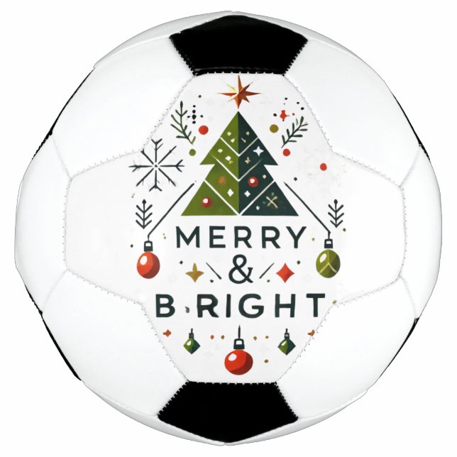Feierliches fröhliches und helles Weihnachtsbaumde Fußball (Vorderseite)