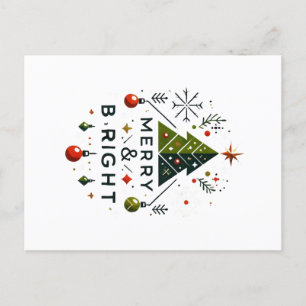 Feierliches fröhliches und helles Weihnachtsbaumde Postkarte