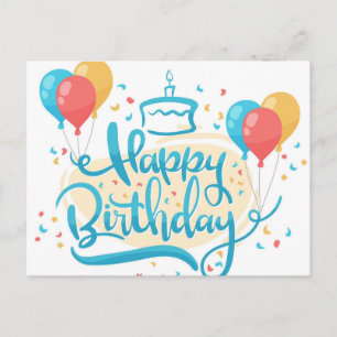 Feierliches Glück Geburtstagsballons Postkarte