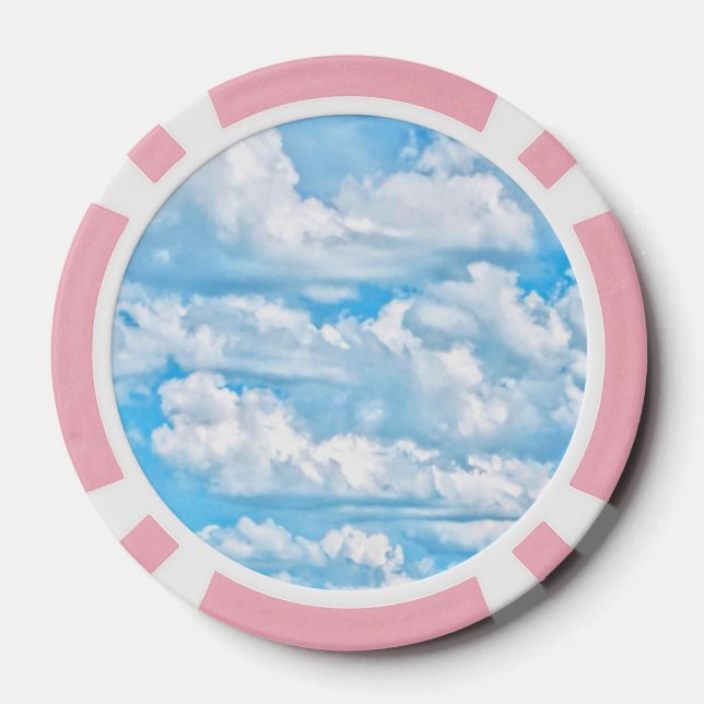 Feierliches Glück - Hintergrund sonnige Wolken Pokerchips (Rückseite)