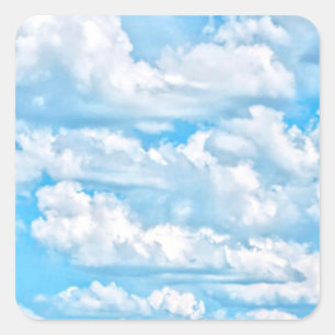 Feierliches Glück - Hintergrund sonnige Wolken Quadratischer Aufkleber