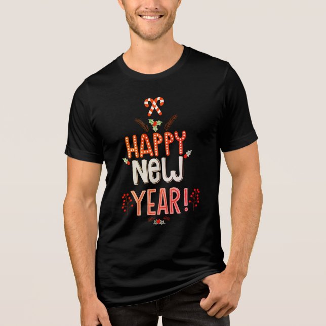 Feierliches Glück Neues Jahr | Urlaub Tri-Blend Shirt (Vorderseite)