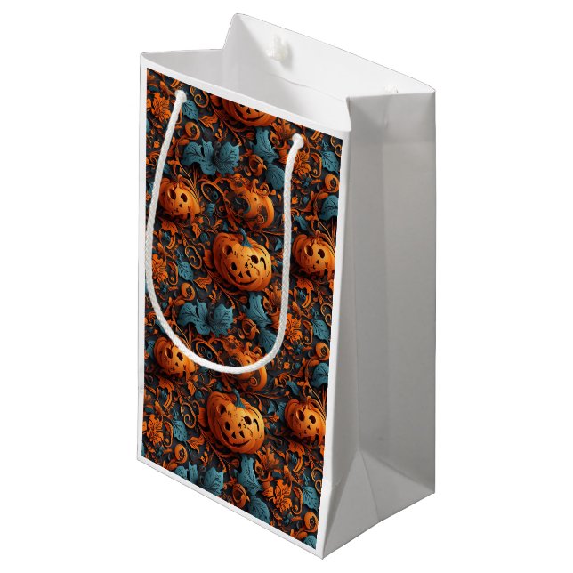 Feierliches Halloween-Thema Kleine Geschenktüte (Vorderseite Schrägansicht)