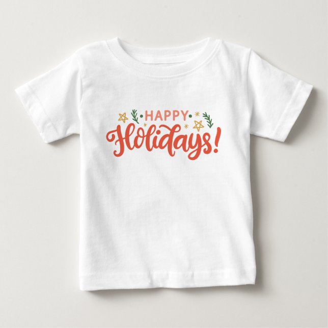 Feierliches Happy Holidays Design Baby T-shirt (Vorderseite)