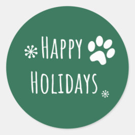 Feierliches Happy Holidays Paw Aroma Zuhause Weihn Runder Aufkleber
