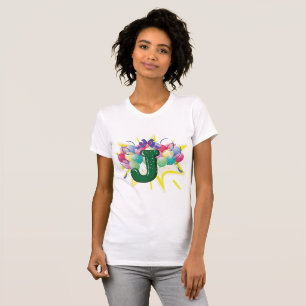 Feierliches Monogramm Buchstabe J mit Luftballons T-Shirt