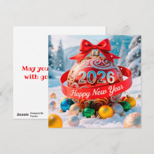 Feierliches Neues Jahr 2026 Feiertagskarte