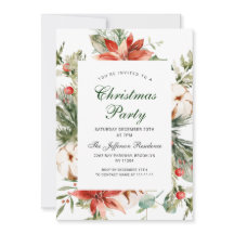 Feierliches Rotes Poinsettia Weihnachtsfest Party