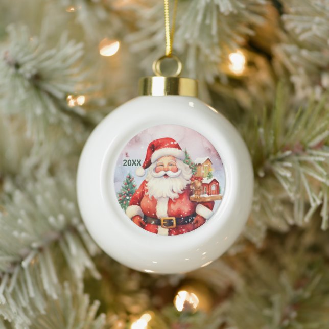 Feierliches Weihnachtsjahr Keramik Kugel-Ornament (Baum)