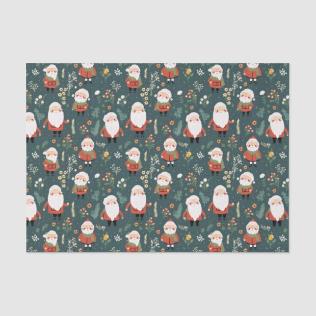 Feierliches Weihnachtsmuster Seidenpapier (Vorderseite)