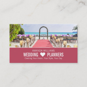 Feierlichkeiten am Strand, Hochzeitsplanung Visitenkarte
