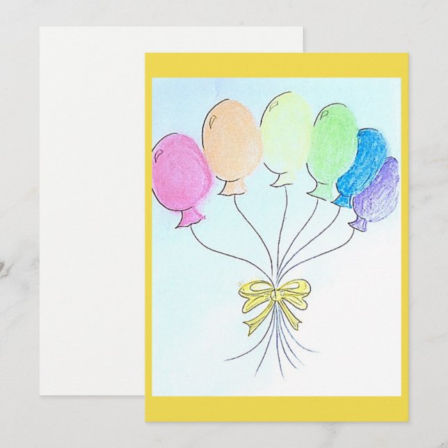 Feierlichkeiten Geburtstagsballons leere Karte (Vorne/Hinten)