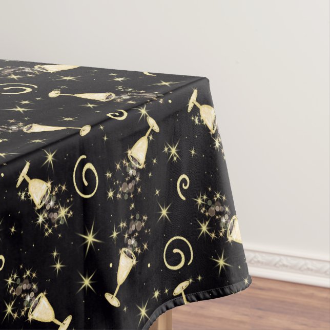 Feierlichkeiten Gold & Black Cocktails & Stars Tischdecke (Beispiel)