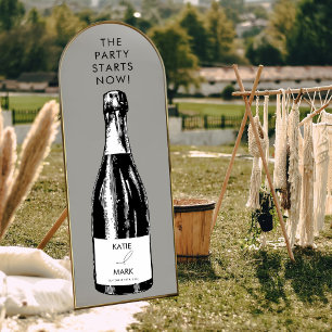 Feierlichkeiten Party beginnt jetzt mit dem Begrüß Fensteraufkleber