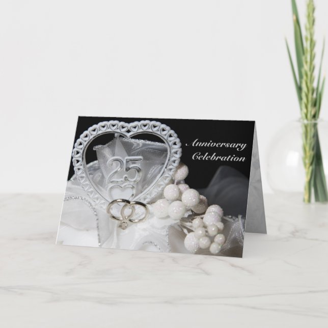 Feierlichkeiten zum 25. Hochzeitstag Einladung (Vorderseite)