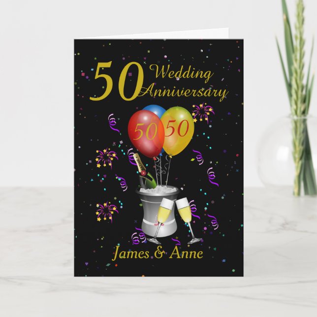 Feierlichkeiten zum 50. Hochzeitstag Karte (Vorderseite)