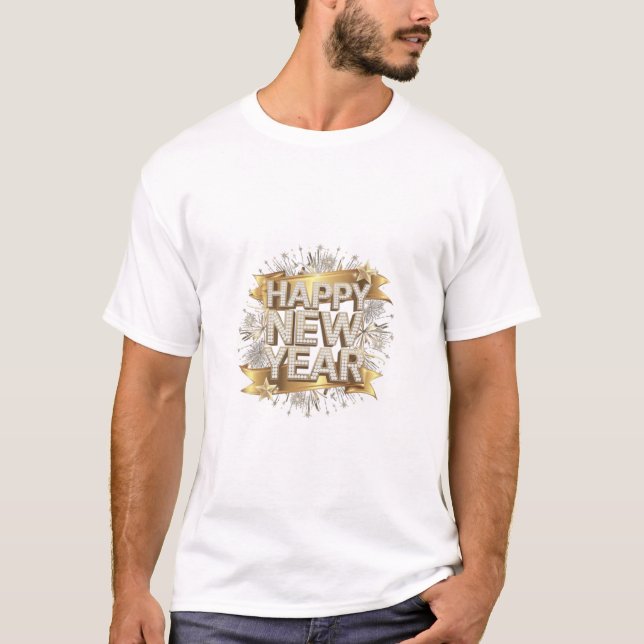 Feierlichkeiten zum "glücklichen Neujahr" T-Shirt (Vorderseite)