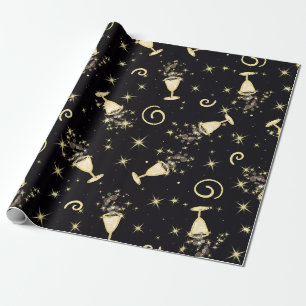 Feierlichkeiten zum Sparklen in Gold und Schwarz Geschenkpapier