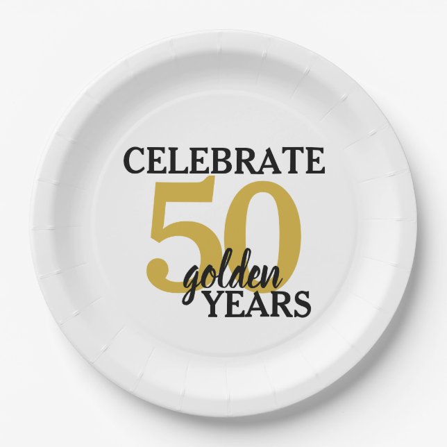Feiern 50 Goldene Jahre Einfach 50 Jahre Jubiläum Pappteller (Vorderseite)