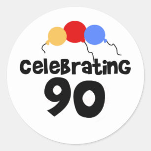 Feiern 90 runder aufkleber