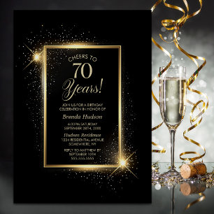 Feiern auf 70 Jahre Black Gold Geburtstagsparty Einladung