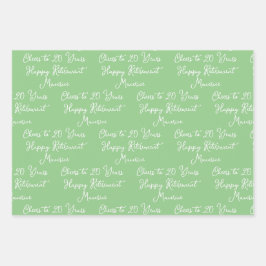 Feiern bis 20 Jahre Sage Green Happy Retirement Geschenkpapier Set