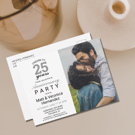 Feiern bis 25 Jahre Silber 25. Jubiläum Invita Postkarte