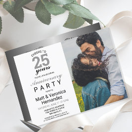 Feiern bis 25 Jahre Silver 25-jähriges Party Einladung