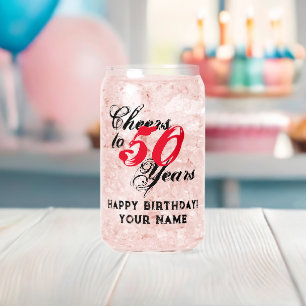 Feiern bis 50 Jahre Brauch Happy Birthday Glas