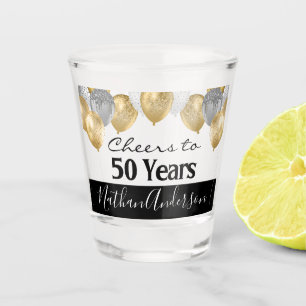 Feiern bis 50 Jahre Personalisierter Geburtstag Schnapsglas