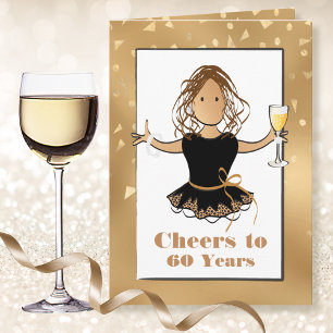 Feiern bis 60 für Ihre Girly Sparkle 60. Geburtsta Karte