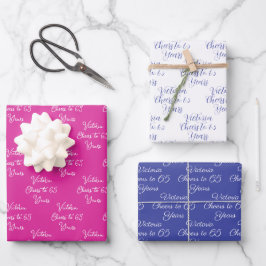 Feiern bis 65 Jahre Pink Lavender 65. Geburtstag Geschenkpapier Set
