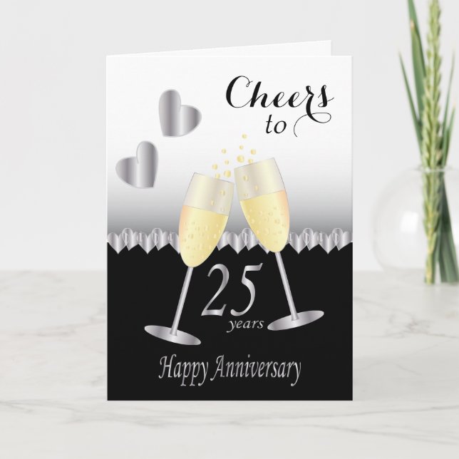 Feiern bis zum 25-jährigen Jubiläum | DIY Text Karte (Vorderseite)