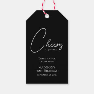 Feiern bis zum 30. Geburtstag in Schwarz und Weiß Geschenkanhänger